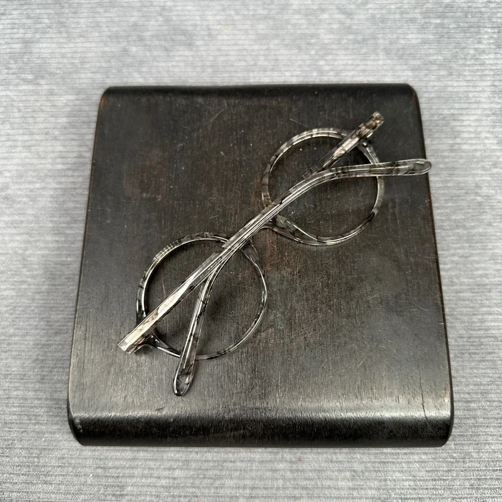 Firmoo Grey Marble Round Y2K Eyeglass Frames DBSN62204 48-21-138 C08 Full Rim